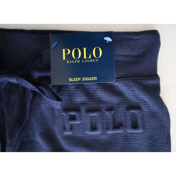 Polo Ralph Lauren Men's Sz S Navy Blue Embossed Waffle Knit Jogger Sleep Pants - Picture 5 of 7